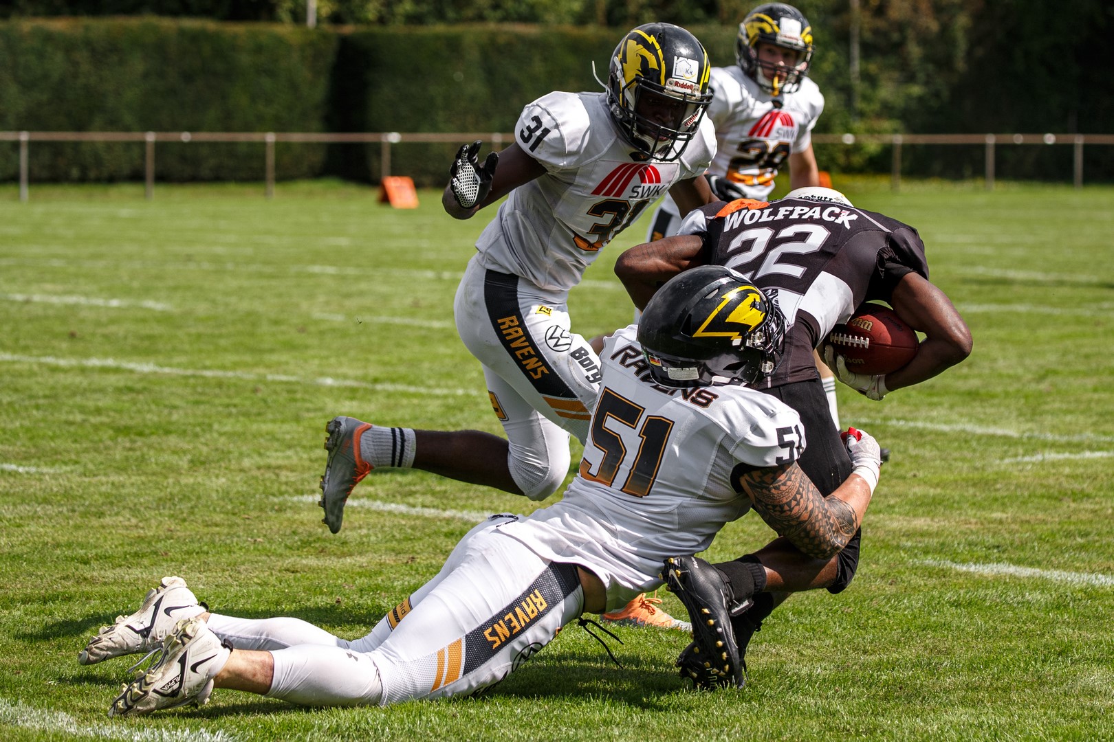 Wolfpack muss sich den Ravens auch im heimischen Stadion geschlagen geben- Foto: Werner Thorenz