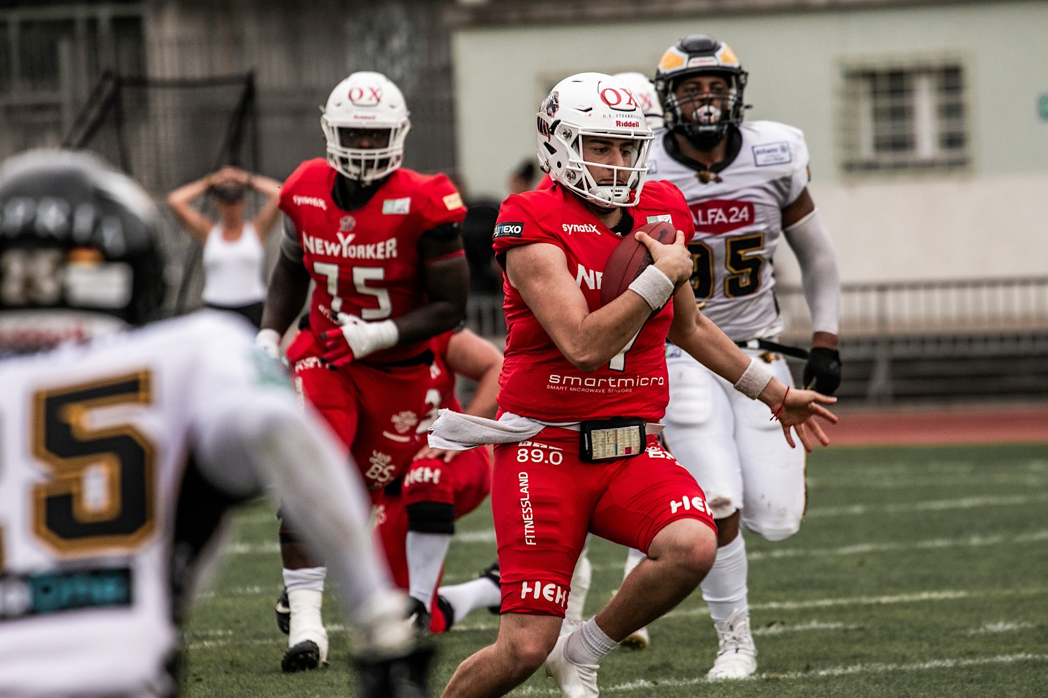 Quarterback # 7 David Shafir übernahm nach der Verletzung von Isom- Foto: Fabian Uebe