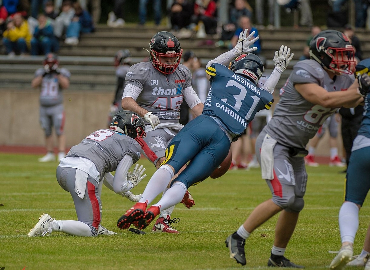 Linebacker Michael Stadtler (#45) wechselt nach Braunschweig - Foto: Oliver Jungnitsch