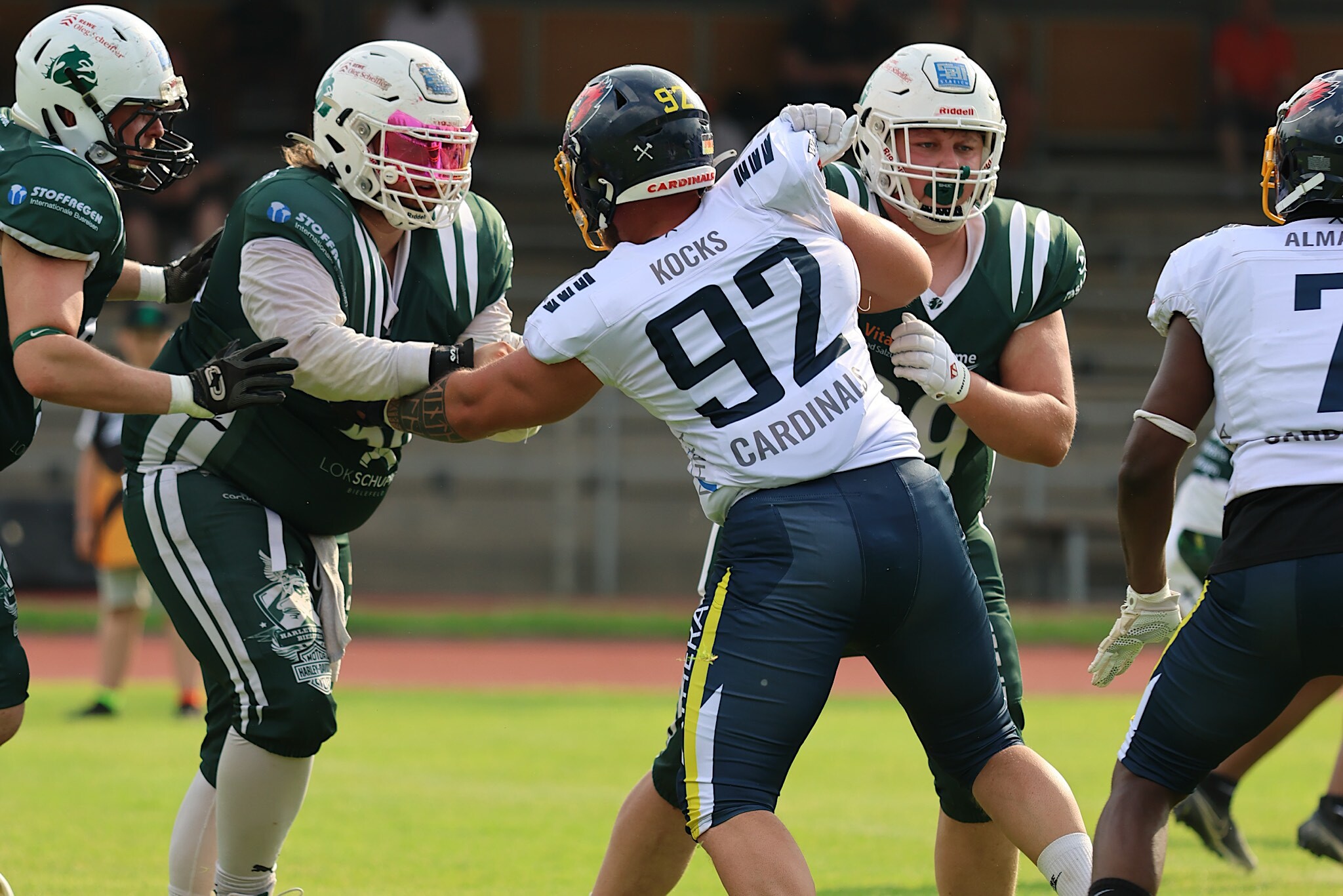 Die Bielefeld Bulldogs gewannen mit 30:6 gegen die Assindia Cardinals - Foto: Kevin Schyra 